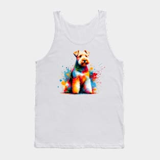 Vibrant Lakeland Terrier in Colorful Splash Art Tank Top